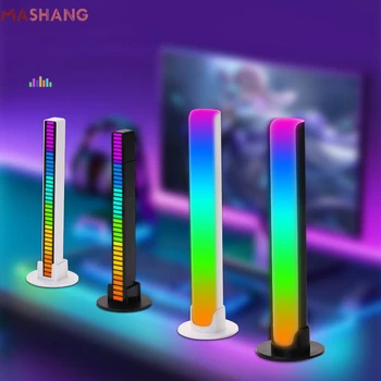 RGB Led-uri de Lumină Baruri pentru Camera de Control a Sunetului de Preluare Ritm Lumini USB Reîncărcabilă Aplicație de Control Lampă Ambientală pentru Joc Desktop Decor