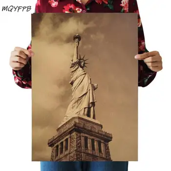 Statuia Libertății Hârtie Kraft Poster Acasă Pictura Decor Autocolant de Perete Camera Tablou Pictura 51x36cm