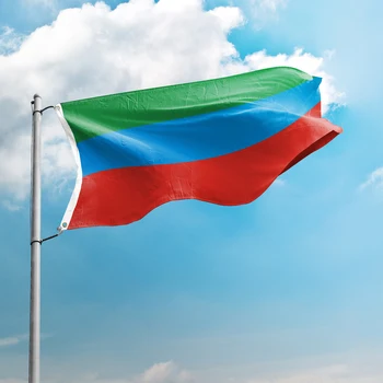 Steagul Republicii Daghestan 3*5FT 90*150CM Steaguri Subiecților Rusia Logo-ul Personalizat de Interior Decor în aer liber Bannere Poliester