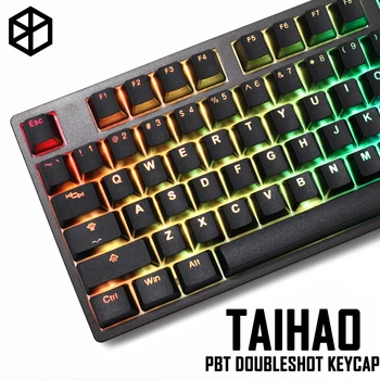 taihao pbt dublă taste pentru diy jocuri mecanice tastatură cu iluminare din spate Capace oem profil de lumină printr-negru
