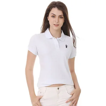 Tesatura de înaltă Calitate pentru Femei de Vară cu Mânecă Scurtă Tricou Polo din Bumbac Vrac Solid de Culoare Rever Vara T-Shirt de Sus