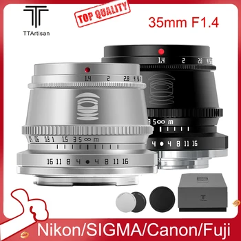 TTArtisan 35mm F1.4 APS-C Manual Focus aparat de Fotografiat Obiectiv pentru SONY E, FUJI X Canon M Leica L Nikon Z Panasonic Olympus M43