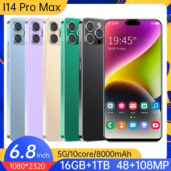 Versiune globală 2022 Noi i14 Pro Max 6.8 Inch Smartphone-uri de 16GB+1TB 8000mAh 4G/5G de Deblocare de Rețea de Telefon Mobil Dual SIM Telefon Android
