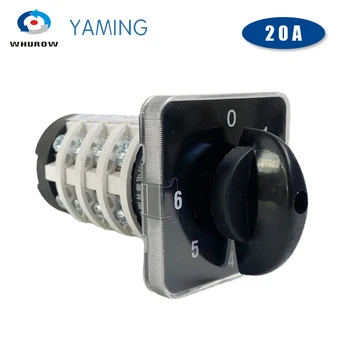 0-6 Poziția LW31 YMZ12-20/4 Universal Manual Electrice Comutator Rotativ Cam Comutare 20A 690V 4 Secțiuni 50x50mm
