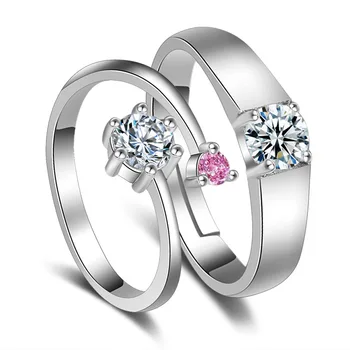 100% argint 925 moda romantic iubitorii de'couple inele bijuterii strălucitoare de cristal de sex feminin deget inel de en-gros nu se estompeze ieftine