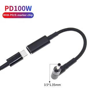 100W USB de Tip C PD Rapid de Încărcare Cablu Cablu USB C de sex Feminin la 3,5*1.35 mm de sex Masculin Adaptor Convertor pentru Jumper Ezbook Laptop PC