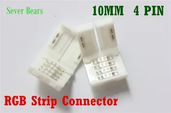 10buc/lot, 10mm 4pin pentru 5050 de culoare RGB benzi LED conector de sârmă, sârmă conector PCB bord
