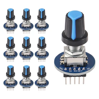 10buc/lot Rotary Encoder Module pentru Arduino Brick Senzorul de Dezvoltare Rotund Audio Potențiometru Rotativ Buton Capac CE11
