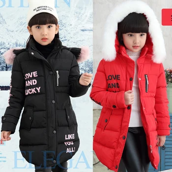 2022 Noua Moda De Iarna Fete Jacheta Stil Lung Ține De Cald Pluș Rever Hanorac Pentru Fete 3-12 Ani Haine Copii