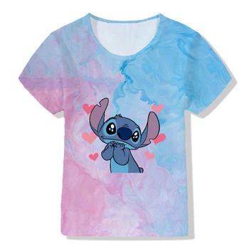 2022 pentru Copii T-shirt Imprimat Copii Casual tricou Fete Desene animate cu Maneci Scurte T-shirt Seria Disney Stitch partea de Sus