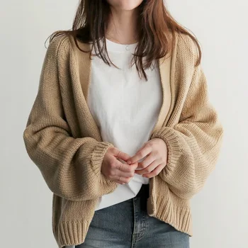 2022 Toamna Cardigan Femei-coreean al Colegiului Stil Liber Lungă Maneca Scurta Epocă Pulover Tricotate Cardigan pentru Femei Haina