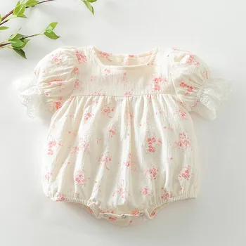 2022 Vara Baby Girl Body Stil coreean Maneci Scurte florale Fete pentru Copii Haine de Printesa Copil Nou-născut de îmbrăcăminte 3-36month
