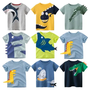 2023 Vara Copii de Desene animate 3D Rechin T-shirt pentru Băiat Maneci Scurte Dinozaur Baieti Tricou Fete, Topuri Tricouri Copii Haine