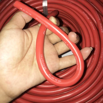 25mm2 4 AWG Silicon Temperatură Înaltă Linie de Acumulator cablu de Testare Linie de Cablu Negru Roșu rezistentă la căldură Silicon Gel de Siliciu Cablu