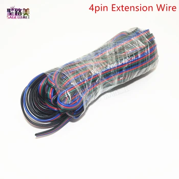 2m 5m 10M/lot 4 Pin Extensia RGB+Negru Sârmă Conector Cablu Pentru DC5V ws2801 LPD8806 APA102 DC12V 3528 5050 RGB LED Strip lumina
