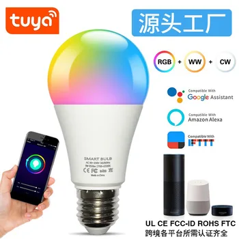 4.0 Bec Inteligent Tuya APLICAȚIE de Control Estompat Lampă fără Fir Bluetooth 15W E27 RGB+CW+WW LED-uri de Culoare Schimbare Compatibil IOS/Android