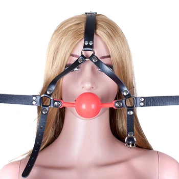48mm Căluș Deschide Gura Gag Piele PU Capul Fasciculului de Robie Silicon Gag cu Blocare Jocuri pentru Adulți dominare sexuala Jucarii Sexuale pentru Femei