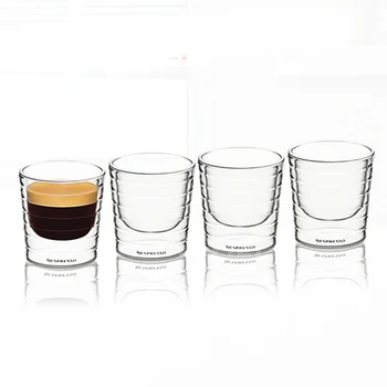 8pcs 80ml Dublu-strat de Perete de Cafea din Sticlă de Vin Roșu Pahar de Lapte Rece Transparent Rezistent la Căldură Cana de Birou de uz Casnic Drinkware Set