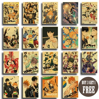 Anime-Ul Japonez Haikyuu Poster Krafe De Hârtie Tipărite De Artă Retro Pictura Acasă Cameră Bara De Autocolante De Perete Fanii Colecție De Postere Pe Perete
