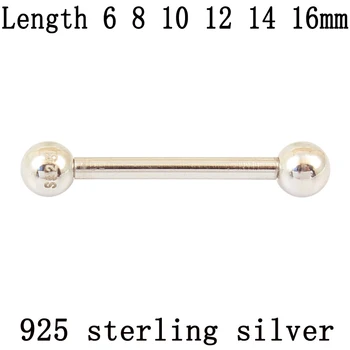 Argint 925 bijuterii mreana pur S925 16G biberon inel inel în limba spranceana unghii limba piercing-O singură BUCATĂ