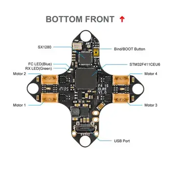 BETAFPV Curse Drone Părți F4 1S 5A AIO fără Perii de Zbor Controller (ELRS 2.4 G) Built-in SPI ExpressLRS 2.4 G Receptor