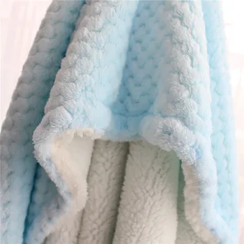 blană verifica foarte moale, gros de iarna roz carouri albastre pătură copil înfășa dublu strat primirea pătură termică copil pătură