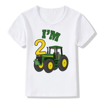 Băiat De Fermă Drăguț Temă Tractor 1-10 Numărul De Ziua De Imprimare Tricou Copii Ziua De Nastere Băiat Și Fată Cadou Amuzant Tricou Cadou Haine Copii