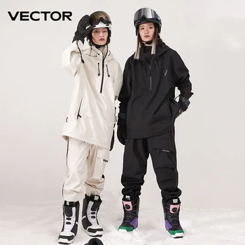 Bărbați Femei Culoare Solidă De Schi Jacheta De Schi Pantaloni Vânt Cald Salopete De Iarna Hanorac Impermeabil În Aer Liber De Îmbrăcăminte Sport Snowboard