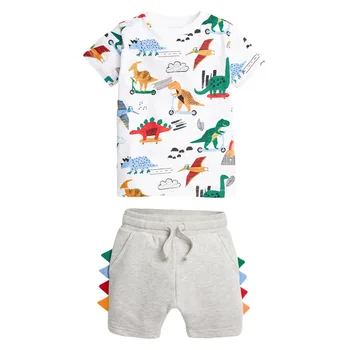 Copii Vara baietel de tip Boutique de Haine Copilul Dinozaur Design Topuri de Bumbac Ziua Stabilită de Îmbrăcăminte pentru Copii 2 3 4 5 6 7 Ani