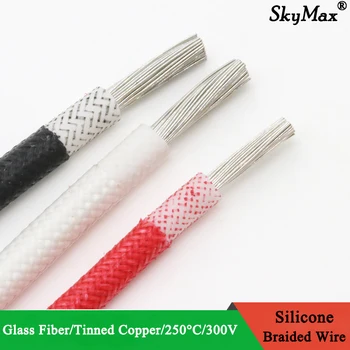 Căldură rezistent la 250°C fibră de sticlă împletitură de rasina de silicon rezistent la temperaturi ridicate silicon fir ignifug cablu izolat