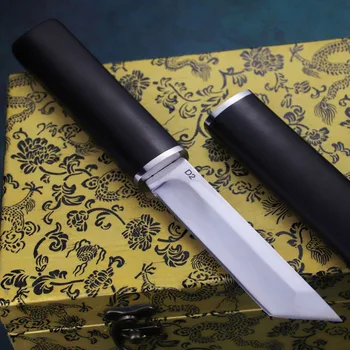 DEHONG abanos high-end D2 oțel în aer liber drept cuțit de vânătoare junglă cuțit Japonez samurai colectare cuțit cuțit cadou
