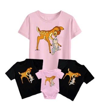 Disney T Shirt Bambi Copii Maneca Scurta Fetita Baietel Romper Familie De Potrivire Pentru Adulti Unisex Thumper De Desene Animate Moderne, Casual