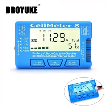 Droyuke LCD Digital Capacitate Baterie Checker CellMeter RC CellMeter7/CellMeter8 2-8S 4-8S Servo LiPo, Li-lon NiMH Battery Tester