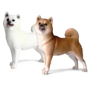 Drăguț Simulare Shiba Inu Câine Din Plastic Model Animal Figurina Decor Acasă Jucărie Pentru Copii Colectie De Masă Ornamente Ambarcațiuni Cadou