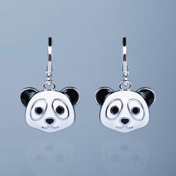 Femei Creative pentru Cercei Moda Panda Cercei Comoară Națională Panda Bijuterii Drăguț Email Manual Bijuterii Cercei cu Panda