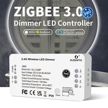 GLEDOPTO Zigbee 3.0 Inteligent Benzi cu LED-uri Controler Dimmer Pro Lucra cu Tuya SmartThings App Alexa RF Control de la Distanță