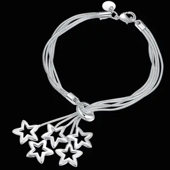 Hot nou 925 Bratari de argint pentru femei Șarpe lanț agățat de stele petrecere de Nunta, Cadou de Crăciun moda Bijuterii
