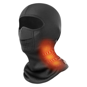 Iarna Bateria Caldă Încălzită Balaclava Mască de Schi articole pentru acoperirea capului Windproof Thermal Fleece Masca de Fata Bandane pentru Motociclete de Echitatie