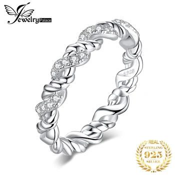 JewelryPalace Infinity Argint 925 Cubic Zirconia Inel Stakable Nunta Trupa Promite Aniversare Inel pentru Femei
