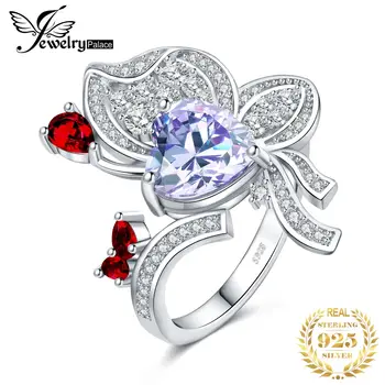 JewelryPalace New Sosire Fluture 4.5 ct Inima Violet Piatră prețioasă Argint 925 Inel pentru Femei la Modă de Lux Ring