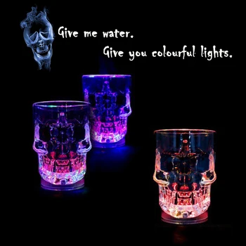 Luminescent Craniu Pahar De Vin Schimbarea Culorii De Halloween Cadou Magic Cani De Suc De Whisky Bar De Bere Apei Activate Ceașcă De Plastic