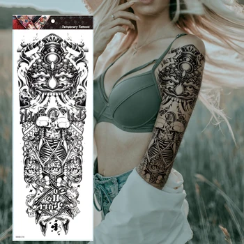 Mari Bratul Tatuaj MonsterBoss Impermeabil Tatuaj Temporar Autocolant Tribal Arta Corp Complet False, Tatuaj Femei