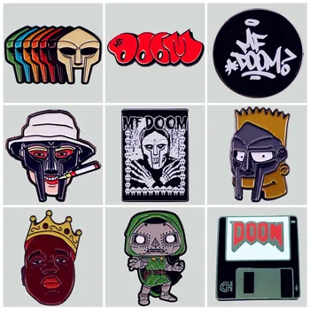 MF Doom Masca KMD ' 90 Hip-Hop Rapper Email Broșă Pin Rever Greu Ace Metalice Insigne, Broșe Bijuterii Rafinate Accesorii
