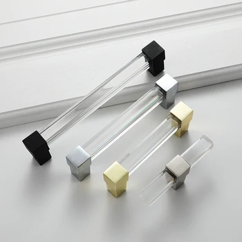 NiceDune Dulap de Bucătărie se Ocupă de cristal Transparent Sertar clanțe de Aur Dulap Dulap Dulap Trage pentru Mobilier Hardware