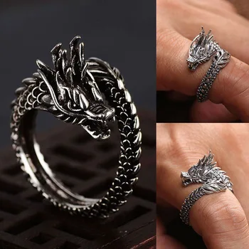 Retro dominator inel dragon bărbați la modă personalitate exagerate singur deschide bărbați și femei degetul arătător ring