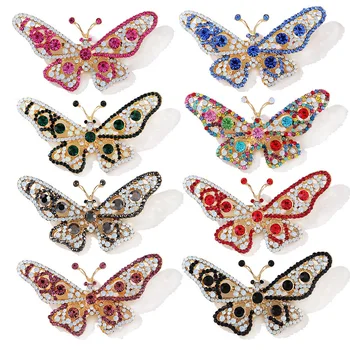 Retro Fluture Cristal Broșă Aliaj Stras Insecte Ace de Rever pentru Femei Costum Eșarfă Catarama Corsaj Moda Bijuterii Broșe