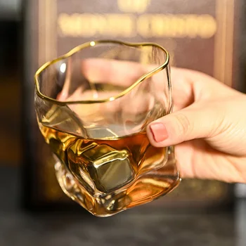 Răsucite În Formă De Bar Whisky, Bere Transparent Cupa Accesoriile De Bar Scurt Pahar De Vin Bucatarie Sala De Mese Bar Whisky Pahar Lot Aprovizionat