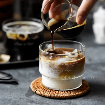 Sticlă rezistentă la căldură africato cana de cafea rece americano cana iaurt desert cana pot fi stivuite