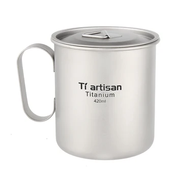 Tiartisan Titan Cana de Cafea Ceasca de Ceai Ultralight Lapte Cana Mâner Fix Drinkware Pentru Acasă Drinkware Titan Cupa 420ml Ta8353
