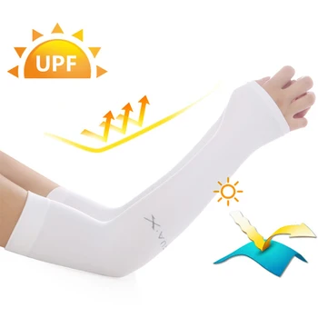 Unisex Compresie de Răcire Protecție UV Soare Mâneci Lungi de Acoperire Braț de Mătase Anti-Alunecare de Soare, Mănuși cu un deget,în aer liber, Călărie, Vara